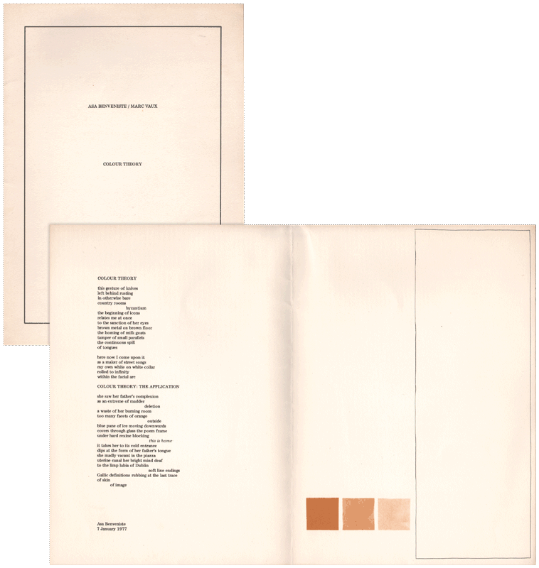 image of broadside by Asa Benveniste and Marc Vaux